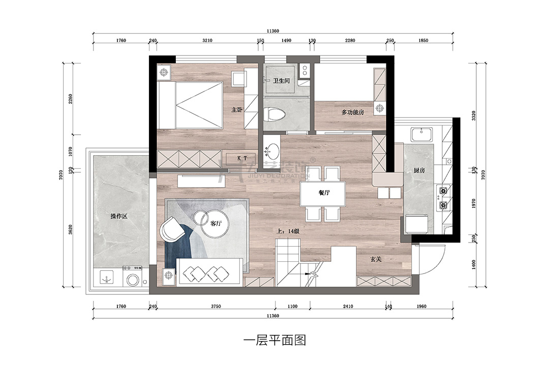 一层平面布置及立面索引图