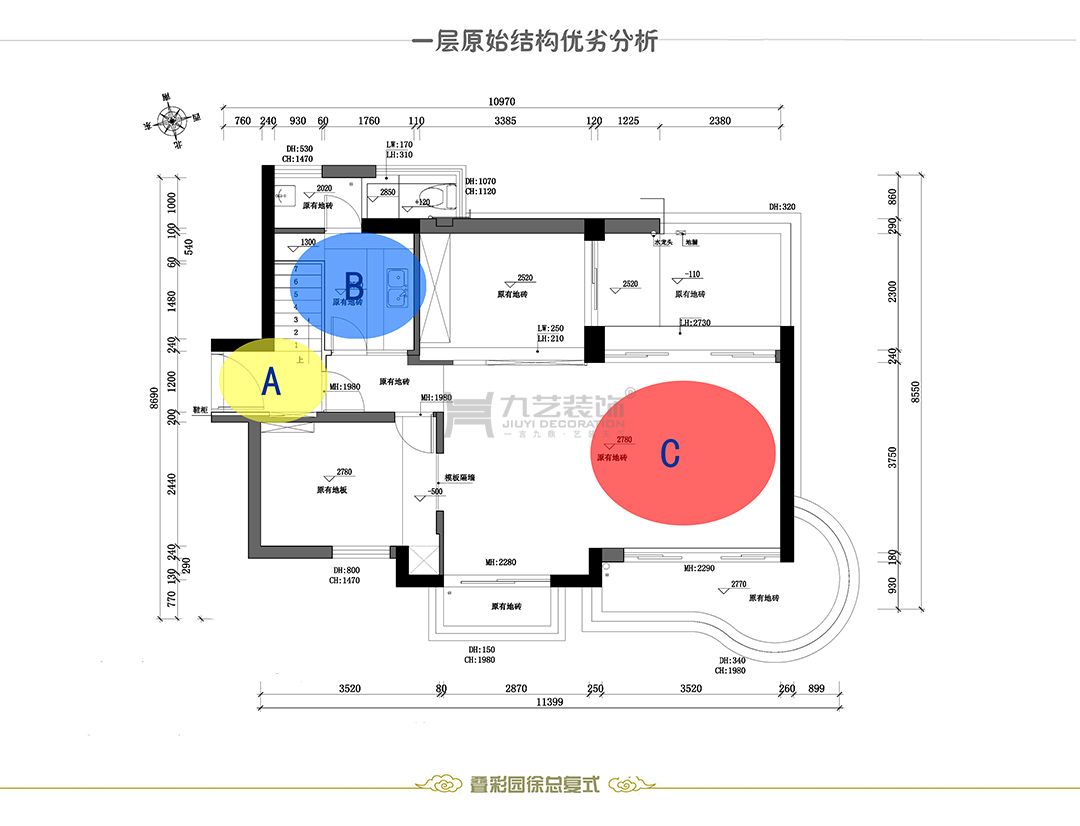 一层平面布置及立面索引图