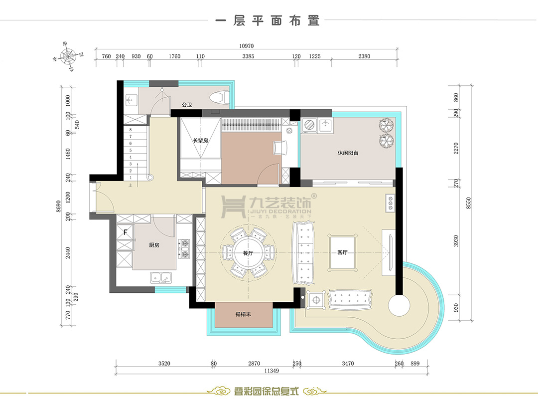 一层平面布置及立面索引图