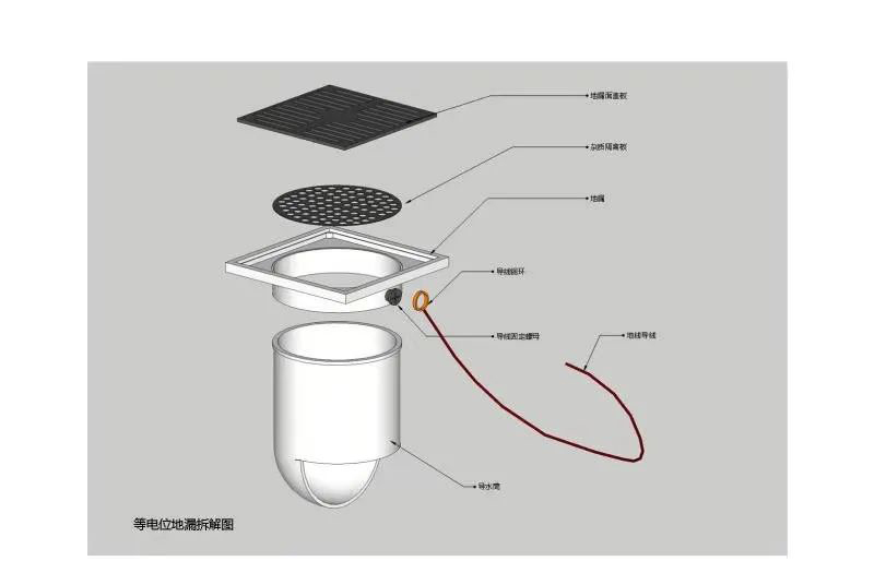 等电位地漏拆解图